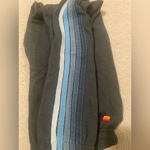 Aviator Nation 5 Blue Stripe Sweatpants in Charcoal